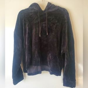 DKNY Cropped Velvet Hoodie XL